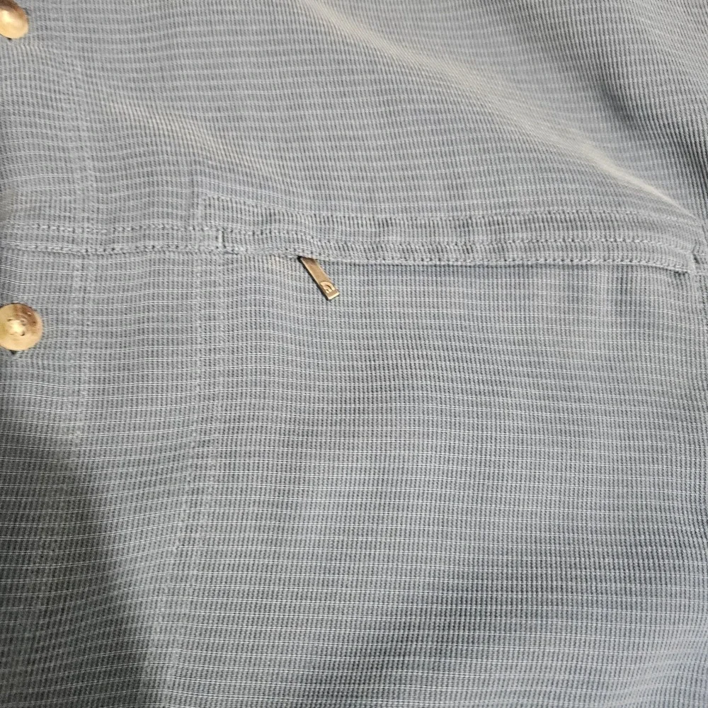 The North Face Mens XXL Blue Textured Short Sleeve Button Up Shirt AT8D